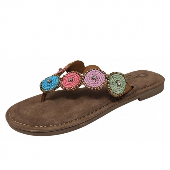 Queens Zehensteg in BROWN MULTI