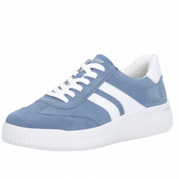 Remonte sportlicher Schnürer in jeans weiss blau