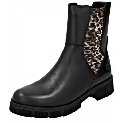 Remonte Schaftstiefel in schw/schw/leo/ginger