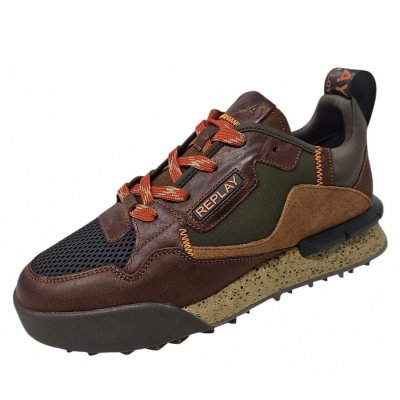 REPLAY Field Melt 25 Sneaker in cuoio milgreen