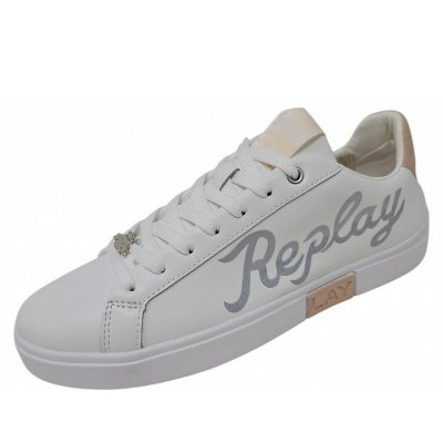 REPLAY Penny Pierce Sneaker in white/beige REPLAY Penny Pierce Sneaker in white/beige
