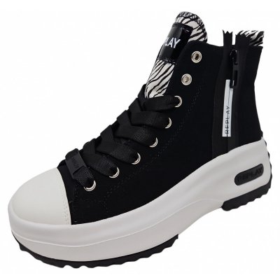 REPLAY Aqua Z Zip Sneaker high in black white REPLAY Aqua Z Zip Sneaker high in black white
