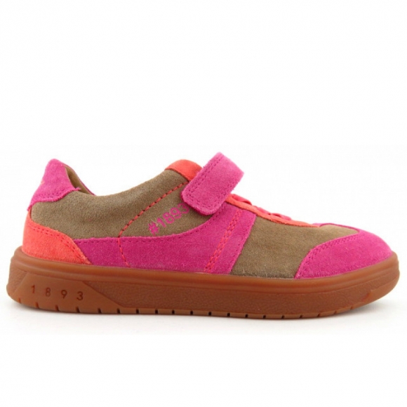 Richter Velour Klettschuh in CREPE/FUCHSIA/PARROT