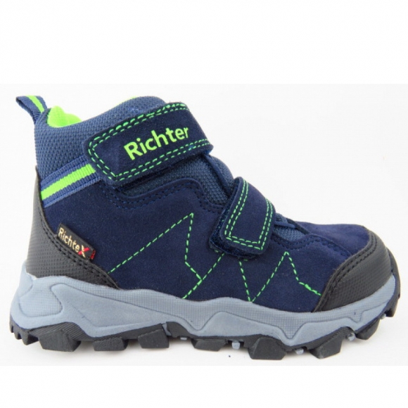 Richter Velour atlantic TEX Klett Klettschuh in 7202 ATLANTIC/BLACK/APPLE
