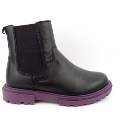 Richter Glattleder Stiefelette in schwarz Sohle lila