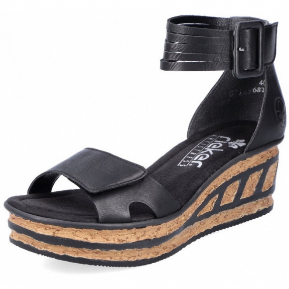 Rieker Keilsandalette in schwarz