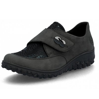 Rieker Weite H Slipper in anthr. schwarz/reptil/sch