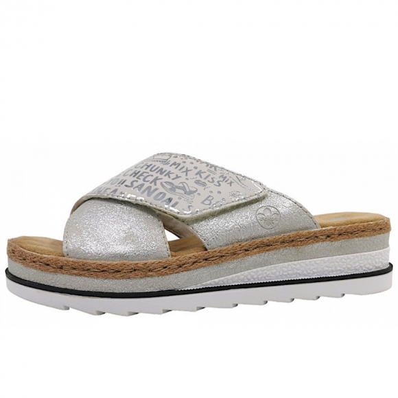 Rieker Vanatu/Aleria Pantolette in 80 Kreide-Silver