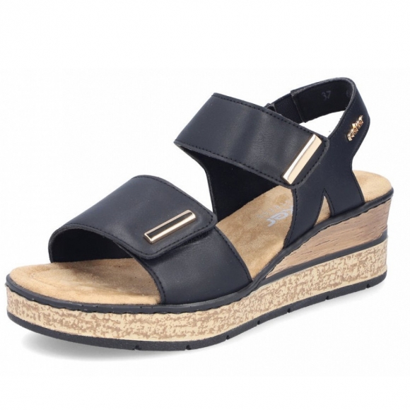 Rieker Keilsandalette in schwarz