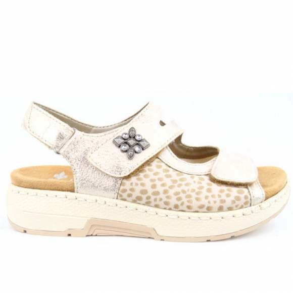 Rieker Sandale in 4 beige-gold/perlcreme/al