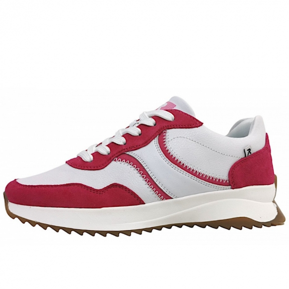 Rieker Sheepsuede/Rock/More/Albu sportlicher Schnürer in 81 Fuchsia/ Weiß/ Magenta