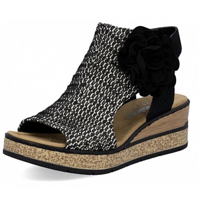 Rieker Keilsandalette in schwarz