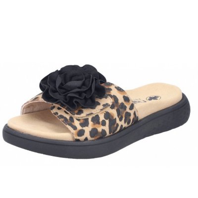 Rieker Pantolette in beige schwarz Rieker Pantolette in beige schwarz