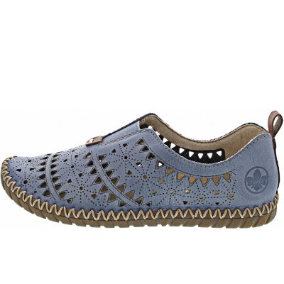 Rieker Slipper in whitejeans/cayenne