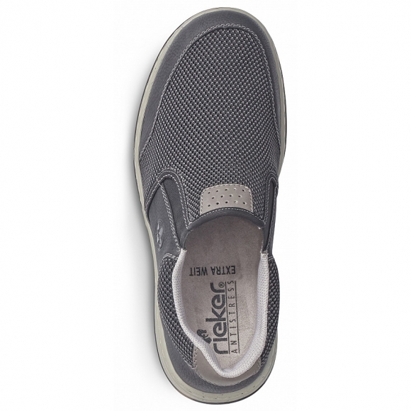 Rieker Slipper in schwarz/grau-schwarz/polvere