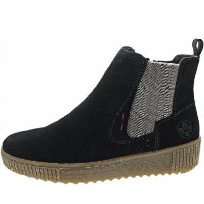 Rieker Chelsea-Boot in schwarz/leinen