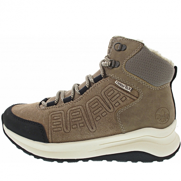 Rieker Schnürstiefel in schwarz-fango-stone-lehm