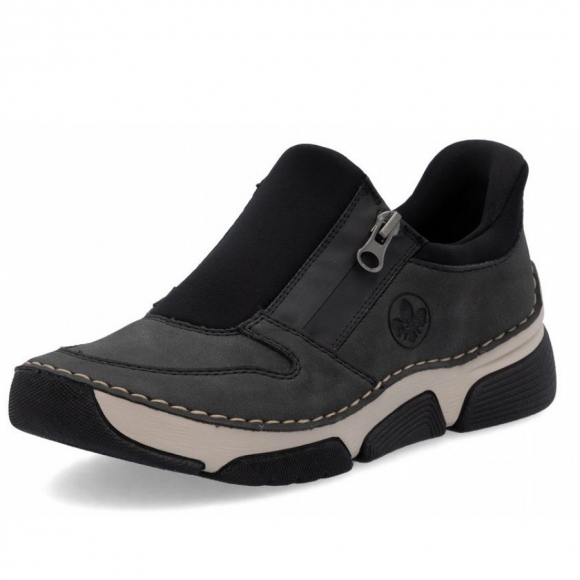 Rieker Slipper in anthrazit schwarz