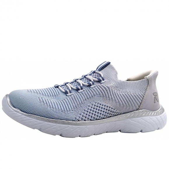 Rieker Knitup219/Morelia Slipper in aqua-lilac