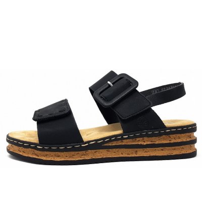 Rieker France Sandale in schwarz