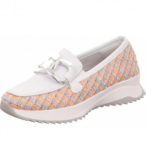 Rieker Slipper in weiß kombi.