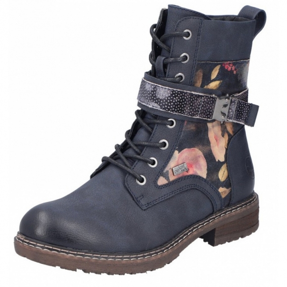 Rieker Schnürstiefel in blau kombi