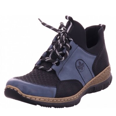 Rieker HWK Damen Halbschuhe Slipper in blau