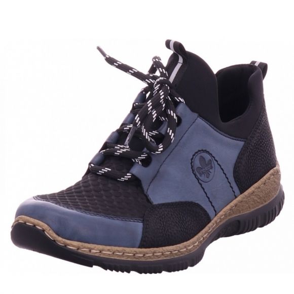 Rieker HWK Damen Halbschuhe Slipper in blau