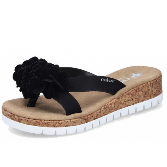 Rieker fsk damen sandalen Pantolette in schwarz