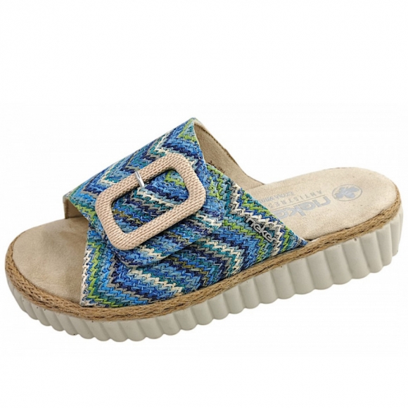 Rieker Pantolette in blau-multi