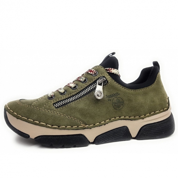 Rieker Schnürer in 54 grün kombi