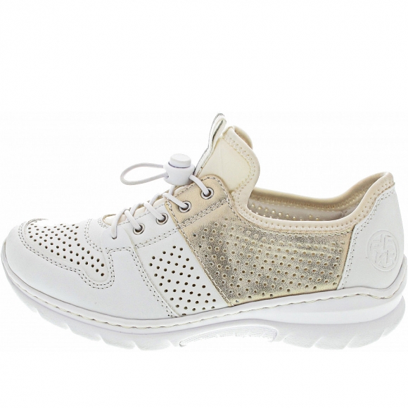 Rieker Slipper in weiss kombi