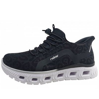 Rieker Leona/Foilmatt/Scuba Slipper in Schwarz 01