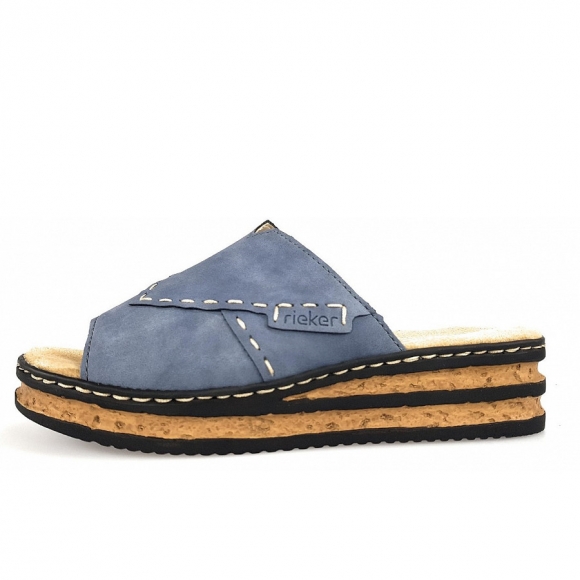 Rieker Nabukino Pantolette in 10 light blue