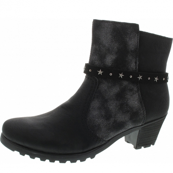 Rieker Stiefelette in schwarz/schwarz-silb