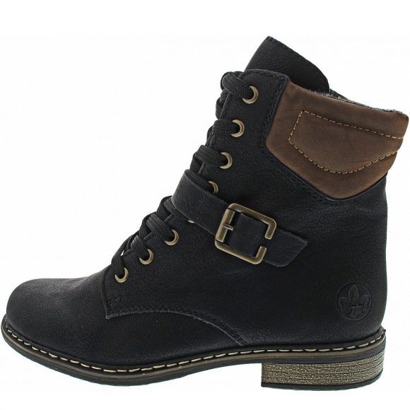 Rieker Schnürstiefel in schwarz-sherry