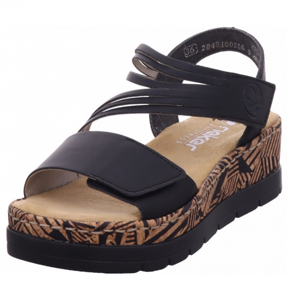 Rieker fsk damen sandalen Sandalette in schwarz