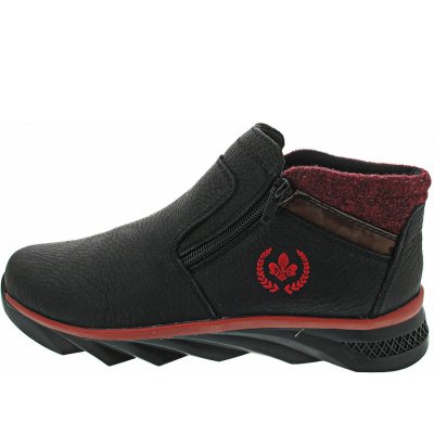 Rieker Stiefelette in schwarz-bordeaux-brown