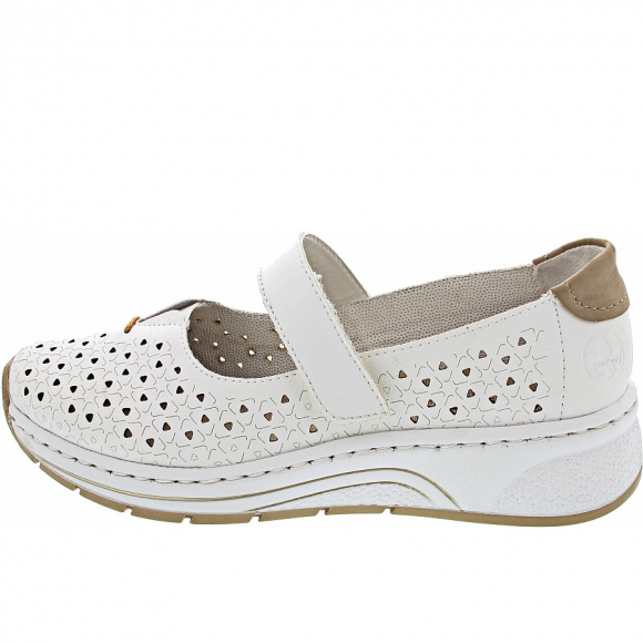 Rieker Ballerina in weiss-camel-weiss