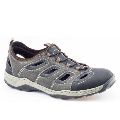 Rieker Trekking Sandale in schwarz/rauch