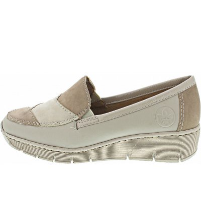 Rieker Slipper in crema-camel-rosegold-ging