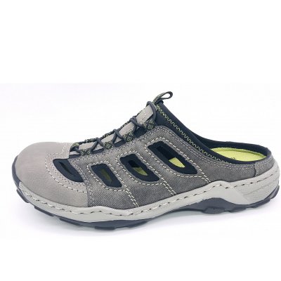 Rieker fsk herren halbschuhe Pantolette in grau