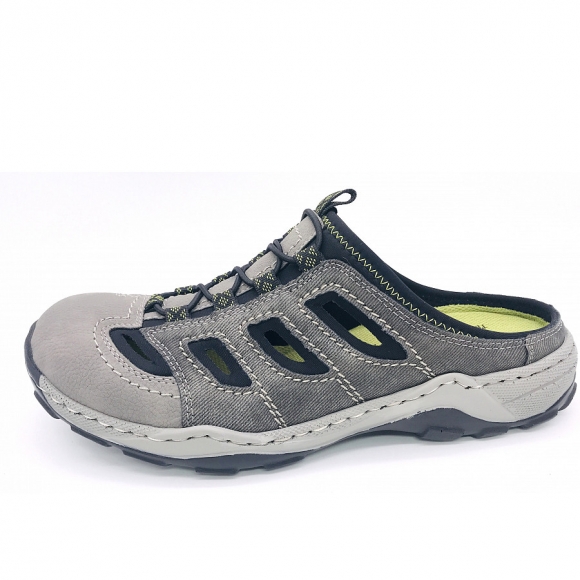 Rieker fsk herren halbschuhe Pantolette in grau
