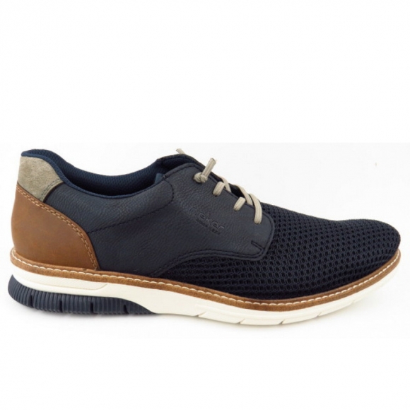 Rieker FSK Herren Halbschuhe sportlicher Schnürer in navy/lake/nuss/dunst