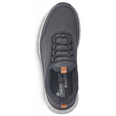 Rieker Slipper in schwarz/grau-schwarz/amaretto/