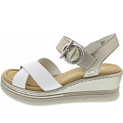 Rieker Keilsandalette in weiss kombi