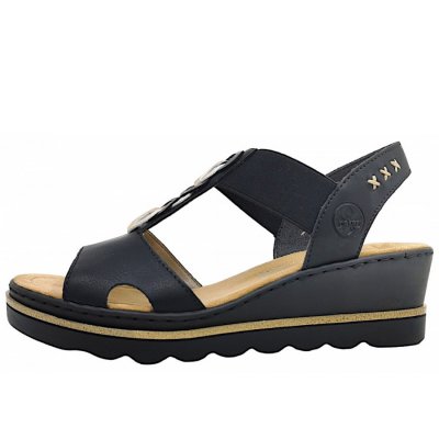 Rieker Luzern/Lagro/Kasanga Sandalette in Schwarz/ Gold 00