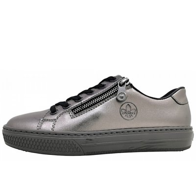 Rieker sportlicher Schnürer in silber/platin 90