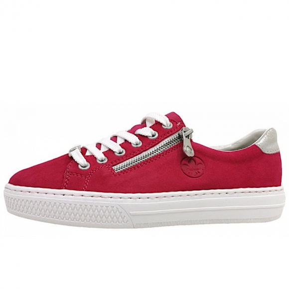 Rieker Sheepsuede/Aleria/Nabukin Schnürer in 31 Fuchsia/ Fog- Silver