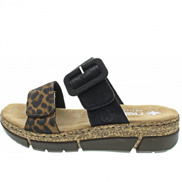 Rieker Pantolette in braun/schwarz